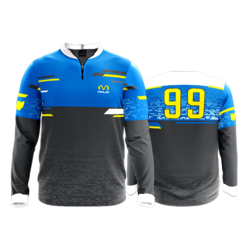 1045 FD Quarter Zip Batting Jacket LS-FLO INK + $5