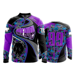 464 FD Quarter Zip Batting Jacket LS-FLO INK + $5