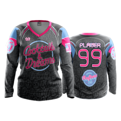 1804 FD Womens V-Neck Longsleeve-FLO INK + $5