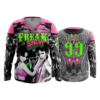 1875 FD Womens V-Neck Longsleeve-FLO INK + $5