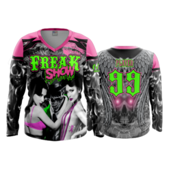 1875 FD Womens V-Neck Longsleeve-FLO INK + $5