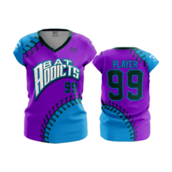 2068 FD Womens V-Neck Capsleeve-FLO INK + $5