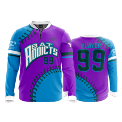 2068 FD Quarter Zip Batting Jacket LS-FLO INK + $5