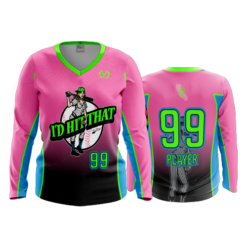 1082 FD Womens V-Neck Longsleeve-FLO INK + $5