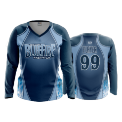 2121 FD Womens V-Neck Longsleeve BLUEFIRE-NAVY