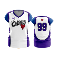 2133 FD Womens V-Neck Capsleeve OHIO-CLASSICS-WHITE