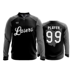 2129 FD Quarter Zip Batting Jacket LS LADY-LASERS-BLACK