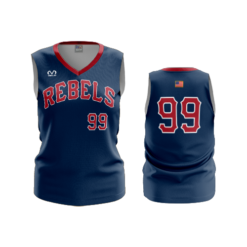 2102 FD Womens V-Neck Sleeveless REBELS-NAVY-ADDONS