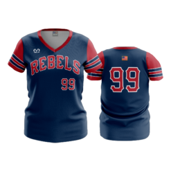 2102 FD Womens V-Neck REBELS-NAVY-ADDONS