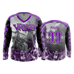 2136 FD Womens V-Neck Longsleeve 808-VIKINGS-FLO INK + $5