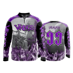 2136 FD Quarter Zip Batting Jacket LS 808-VIKINGS-FLO INK + $5