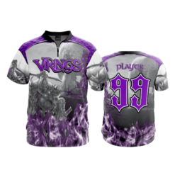 2136 FD Quarter Zip Batting Jacket SS 808-VIKINGS-FLO INK + $5