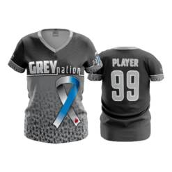 2147 FD Womens V-Neck DIABETES-GREY-NATION