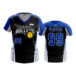 2187 FD Womens V-Neck LADY-BULLETS-BLACK