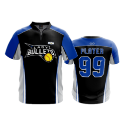 2187 FD Quarter Zip Batting Jacket SS LADY-BULLETS-BLACK