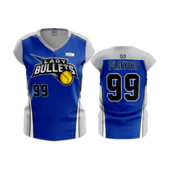 2187 FD Womens V-Neck Capsleeve LADY-BULLETS-ROYAL