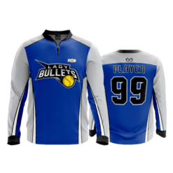 2187 FD Quarter Zip Batting Jacket LS LADY-BULLETS-ROYAL