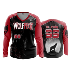2193 FD Womens V-Neck Longsleeve WOLFPACK-BLACK
