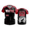 2193 FD Womens V-Neck WOLFPACK-BLACK