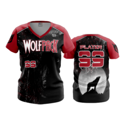 2193 FD Womens V-Neck WOLFPACK-BLACK