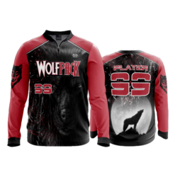2193 FD Quarter Zip Batting Jacket LS WOLFPACK-BLACK