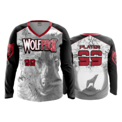 2193 FD Womens V-Neck Longsleeve WOLFPACK-WHITE