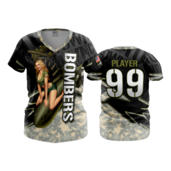 2186 FD Womens V-Neck BOMBERS-BLACK