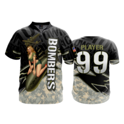 2186 FD Quarter Zip Batting Jacket SS BOMBERS-BLACK