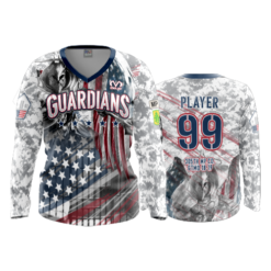2221 FD Womens V-Neck Longsleeve GUARDIANS-WHITE