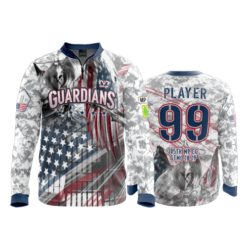 2221 FD Quarter Zip Batting Jacket LS GUARDIANS-WHITE