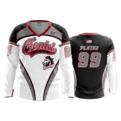 2197 FD Womens V-Neck Longsleeve GOULD-MUSTANGS