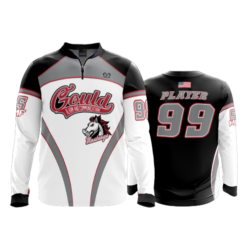 2197 FD Quarter Zip Batting Jacket LS GOULD-MUSTANGS