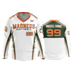 1671 FD Womens V-Neck Longsleeve MADNESS-SOFTBALL-UPDATE-FLO INK + $5