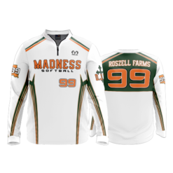 1671 FD Quarter Zip Batting Jacket LS MADNESS-SOFTBALL-UPDATE-FLO INK + $5