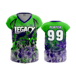 2177 FD Womens V-Neck Capsleeve LEGACY