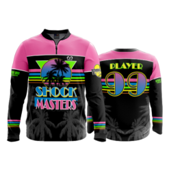 2175 FD Quarter Zip Batting Jacket LS SHOCKMASTERS-FLO-FLO INK + $5