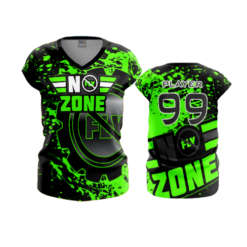617 FD Womens V-Neck Capsleeve NO-FLY-ZONE-FLO-FLO INK + $5