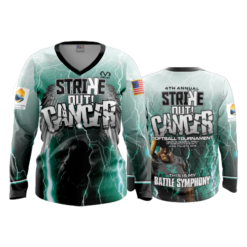 1727 FD Womens V-Neck Longsleeve STRIKE-OUT-CANCER