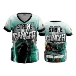1727 FD Womens V-Neck STRIKE-OUT-CANCER