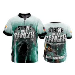 1727 FD Quarter Zip Batting Jacket SS STRIKE-OUT-CANCER