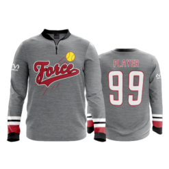 2216 FD Quarter Zip Batting Jacket LS FORCE-GREY