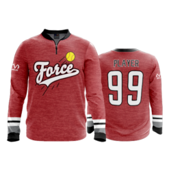 2216 FD Quarter Zip Batting Jacket LS FORCE-RED