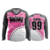 2200 FD Womens V-Neck Longsleeve HOOLIGANS-PINK