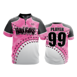 2200 FD Quarter Zip Batting Jacket SS HOOLIGANS-PINK