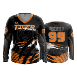 2206 FD Womens V-Neck Longsleeve TIGER-FITNESS-BLACK