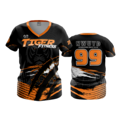 2206 FD Womens V-Neck TIGER-FITNESS-BLACK