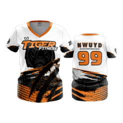 2206 FD Womens V-Neck TIGER-FITNESS-WHITE