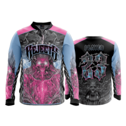 2196 FD Quarter Zip Batting Jacket LS DEVILS-REJECTS-PINK-ADDONS