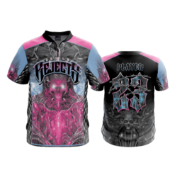 2196 FD Quarter Zip Batting Jacket SS DEVILS-REJECTS-PINK-ADDONS