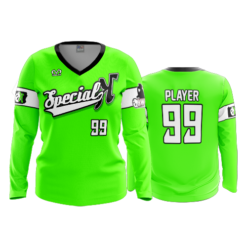 2223 FD Womens V-Neck Longsleeve SPECIAL-K-FLO-GREEN-FLO INK + $5